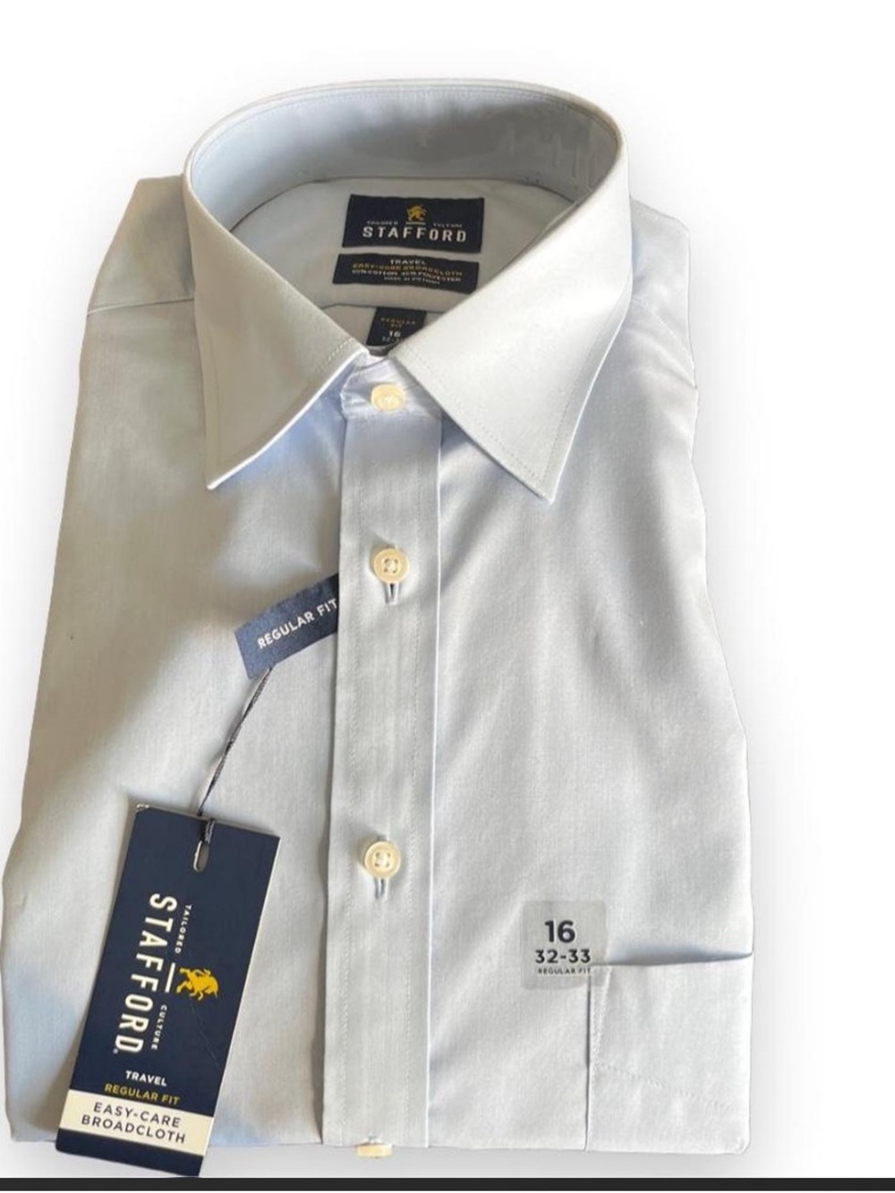 Stafford Light Blue Men's Dress Shirt - Regular Fit